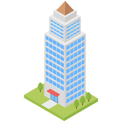 
Icon of business center isometric vector 
