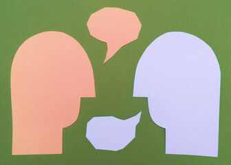 Dialogo tra due persone. Comunicazione. Web bolle vuote di discorso chat 