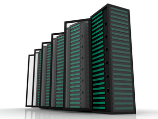 3d illustration Data center server 