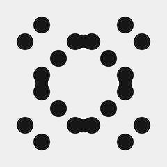 Abstract Cross Pattern Dots Logo generative computational art illustration