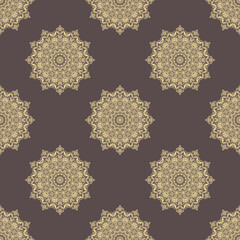 Orient classic pattern. Seamless abstract background with vintage elements. Orient brown and golden background. Ornament for wallpaper and packaging