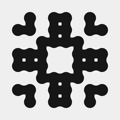 Abstract Cross Pattern Dots Logo generative computational art illustration