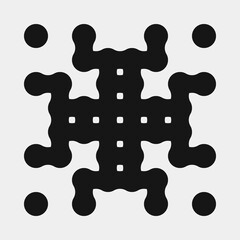 Abstract Cross Pattern Dots Logo generative computational art illustration