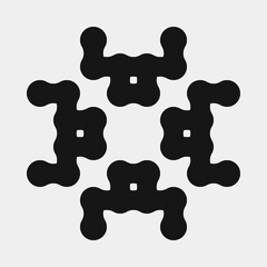 Abstract Cross Pattern Dots Logo generative computational art illustration