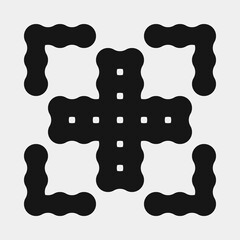 Abstract Cross Pattern Dots Logo generative computational art illustration