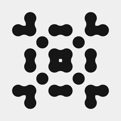 Abstract Cross Pattern Dots Logo generative computational art illustration