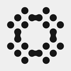 Abstract Cross Pattern Dots Logo generative computational art illustration