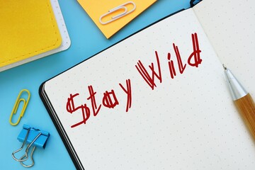 Financial concept meaning Stay Wild with inscription on the sheet.
