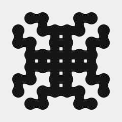 Abstract Cross Pattern Dots Logo generative computational art illustration