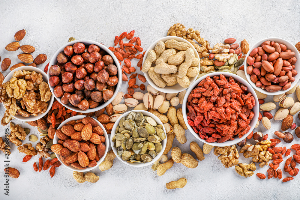 Wall mural assortment of tasty mixed nuts