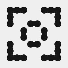 Abstract Cross Pattern Dots Logo generative computational art illustration