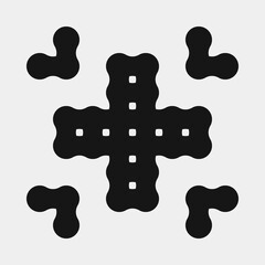 Abstract Cross Pattern Dots Logo generative computational art illustration