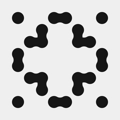 Plakat Abstract Cross Pattern Dots Logo generative computational art illustration