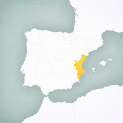 Map of Iberian Peninsula - Valencia
