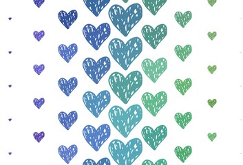 Light Multicolor vector backdrop with sweet hearts.
