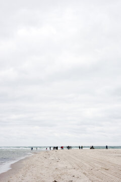 People on Grenen beach in Denmark