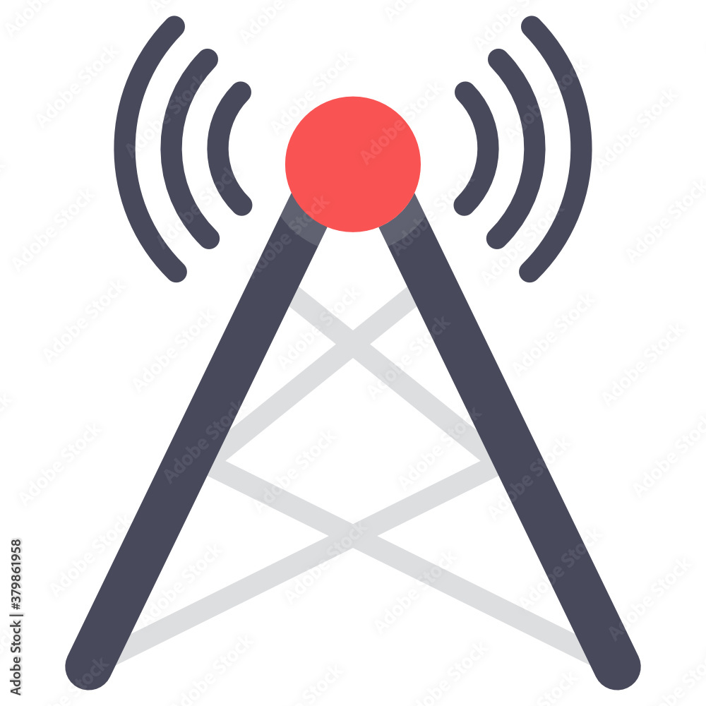 Canvas Prints wireless internet signal tower flat icon design
