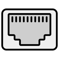 
Modern style icon of ethernet port, editable vector 
