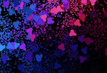 Dark Blue, Red vector template with chaotic shapes.