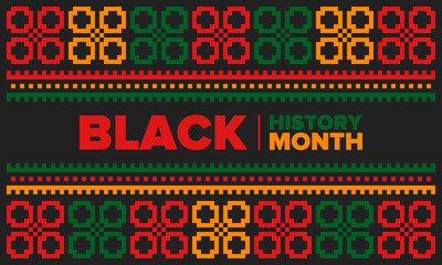 Black History Month. African American History. Celebrated annual. In February in United States and Canada. In October in Great Britain. Poster, card, banner, background. Vector illustration