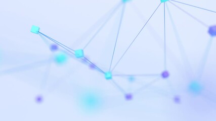 Abstract 3d render, network concept, light background design, 4k animation