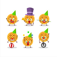 Fototapeta premium Cartoon character of pumpkin pie with various circus shows