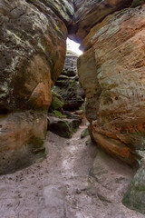 Sandstone rock formations in Cesky Raj (Czech Paradise), Europe