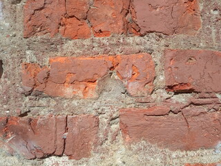 old red brickwork background and texture