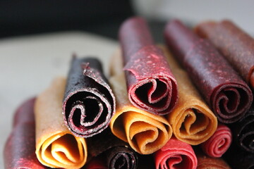 Fruit pastila om black background