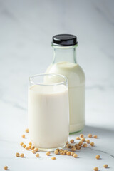 Soy Milk, Soy Food and Beverage ProductsFood nutrition concept.