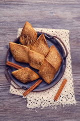 Traditional shortbread cookies with cinnamon