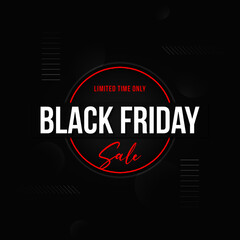 Black Friday sale Social media banner on the black background. 