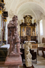 Interior of Capuchin monastery in Mnichovo Hradiste, Czechia