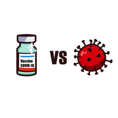 A test tube with a medicine for covid-19. Anti-epidemic block.Isolated on white background there is a place for an inscription