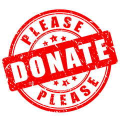 Red grunge stamp please donate