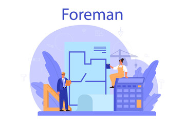 Foreman concept. Main engineer leading at construction site.