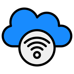 
Trendy vector design of cloud wifi icon
