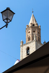 Fototapeta na wymiar Detail of the cathedral Atri bell tower, Atri, Teramo, Italy