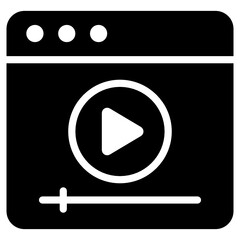 Fototapeta premium Web video icon in flat vector design 