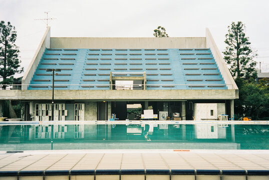 Outdoor Swimming Pool on Overcast Day Shot on Film (Porta 400)