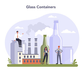 Container and packaging industry. Glass wrapping material. Global