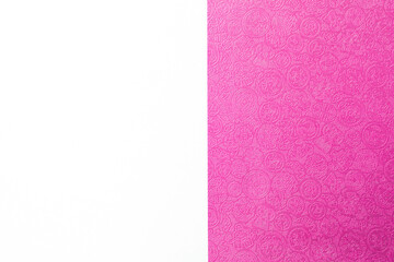 Fototapeta premium Pink paer with Chinese pattern on white background, web or presentation background idea