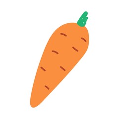 Hand drawn vegetable. Colored carrot.