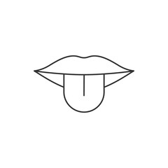 Tongue and lips line icon. Vector illustration isolated on white