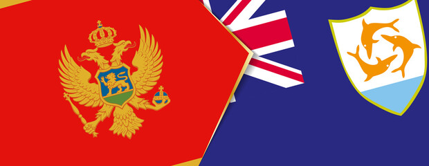 Montenegro and Anguilla flags, two vector flags.
