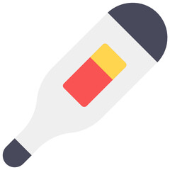 
Digital thermometer icon in flat design, temperature measuring device 
