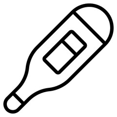 
Digital thermometer icon in flat design, temperature measuring device 
