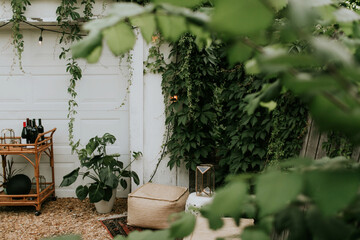 Outdoor Bar Cart Area