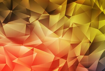 Light Red, Yellow vector gradient triangles texture.