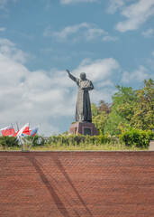 Statue of John Paul II standing on Jasna Gora.  - obrazy, fototapety, plakaty